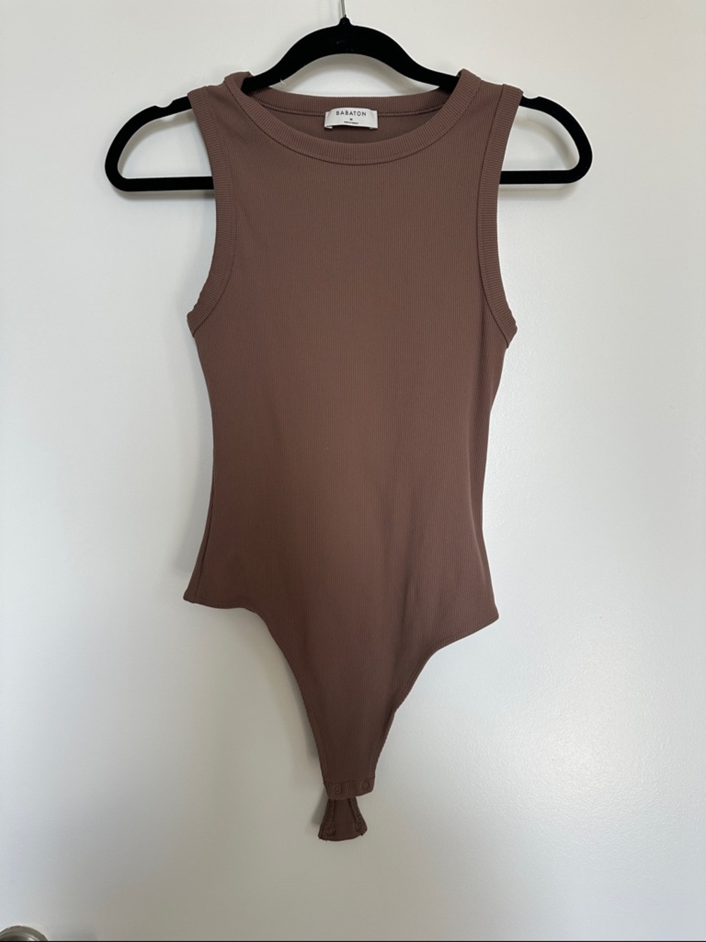 Babaton Brown Ribbed bodysuit